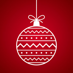 Christmas ball with abstract pattern. Vector illustration.