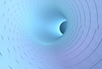 3D rendering with abstract tunnel. Futuristic Tunnel
