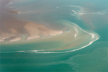 vue aérienne de la baie de Somme en France