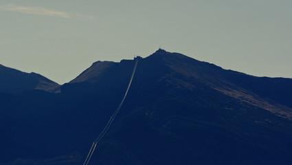 Widok na Kasprowy Wierch, szczyt w Tatrach Zachodnich z punktu widokowego na Gubałówce