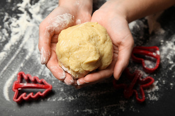 Christmas cookies, xmas homemade baked. Winter biscuit.