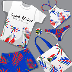 Set of National Beachwear : South Africa : Vector Illustration
