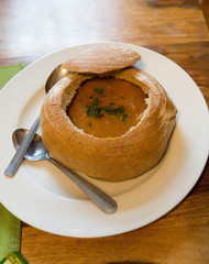 soup with bread