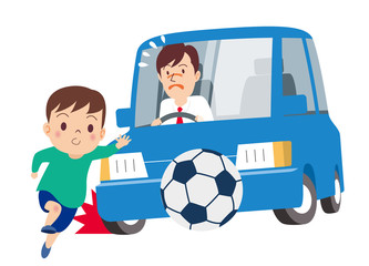 Obraz premium 車_飛び出し事故