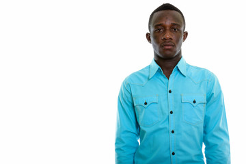 Studio shot of young black African man
