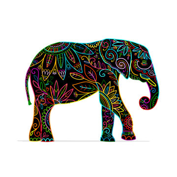 Elephant ornate, sketch for your design