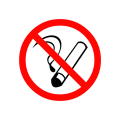 No smoking sign on white background
