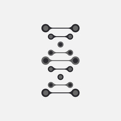 Thin line concept. DNA Icons set vector illustration. Polygonal DNA concept. DNA, genetic sign, elements and icons collection. Vector mesh spheres.