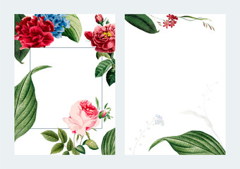 Floral frame card design illustration