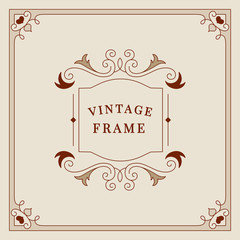 Flourishes vintage ornament frame illustration