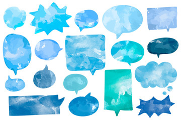 Fototapeta premium Set of watercolor speech bubbles vector