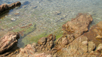 Corse. Closeup of the seafront