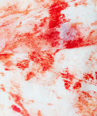 White napkin in red blood as background