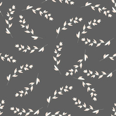 Vector pattern with flowers and plants. Floral decor. Original floral seamless background. Autumn-summer botanical elements