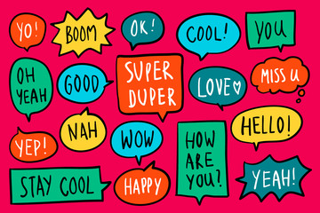 Collection of colorful speech bubbles vector