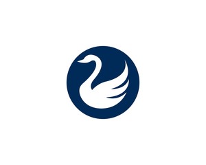 Naklejka premium Swan logo Template vector illustration design