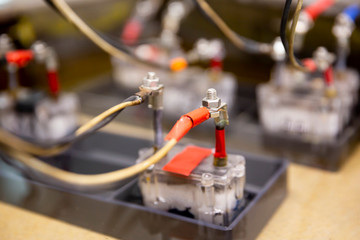 Fototapeta na wymiar Detail of battery cells