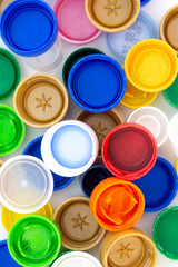 Colorful plastic bottle caps