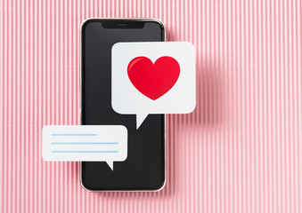 Chat messaging on mobile phone mockup