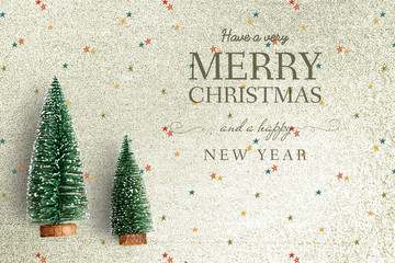 Merry Christmas and Happy New Year greeting card mockup