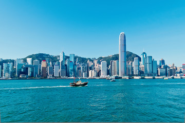 Hong Kong Skyline and Victoria Harbor. 