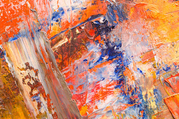 Oil paint background for text or image. Abstract oil paint texture. Multicolored scratched background.