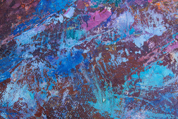 Oil paint background for text or image. Abstract oil paint texture. Multicolored scratched background.