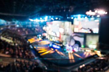 Fototapeta premium Abstract blurred background of the entertainment show lights with bokeh effect.