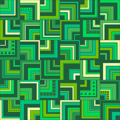 Seamless geometric pattern background with squares, circles and triangles