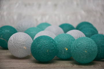 large garlands of balls of thread