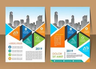 Vector flyer template design. For business brochure, leaflet or magazine cover