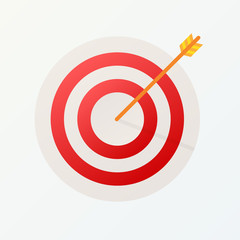 Target Icon. Vector isolated illustration in flat style. Concept target market, audience, group, consumer. 