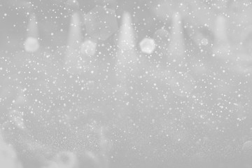 pretty shining glitter lights defocused stage spotlights bokeh abstract background with sparks fly, festival mockup texture with blank space for your content