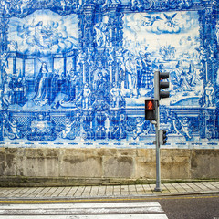 Street of Porto, decorated with azulejos tiles