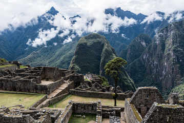Travel destination Machu Picchu Inca ruins in Peru South America
