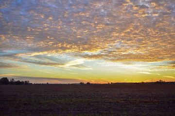 Sunrise in rural united states. Mid Michigan, Huron County, the Thumb. 