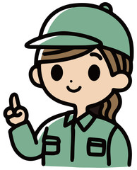 作業着　女性　イラスト