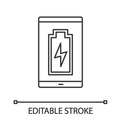 Smartphone battery charging linear icon