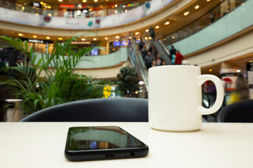 A table in the shopping center