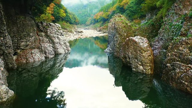神通峡2018 紅葉　空撮