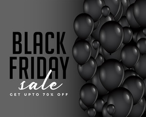 modern black friday balloons composition