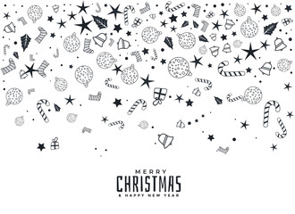 composition of christmas elements on white background