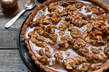 Caramel and nut tart