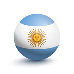 Flag of Argentina in the form of a ball isolated on a white background. Vector illustration