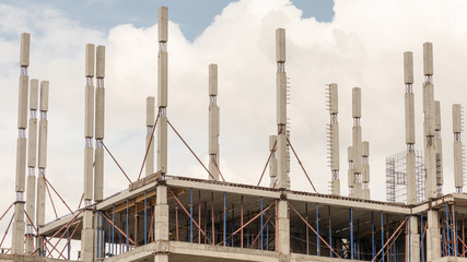 concrete frame building on abandoned construction site