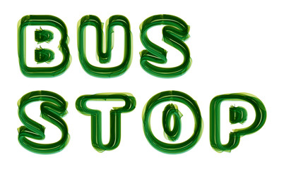 Bus Stop - written on white background