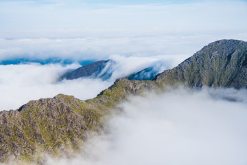 Irish mountains view from Carrauntoohil in summer