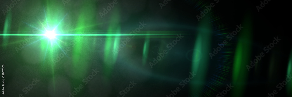 Canvas Prints intense green lens flare effect overlay texture banner with bokeh effect in front of a black backgro