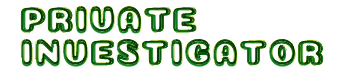 Private Investigator - written on white background