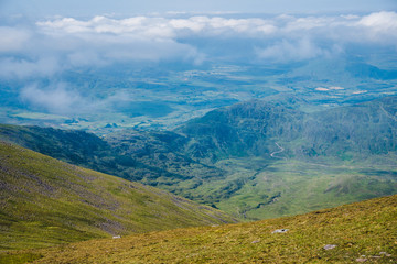 Fototapeta premium Irish mountains view from Carrauntoohil in summer